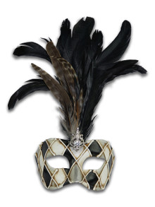 Venetian mask Colombina Rombi Piume