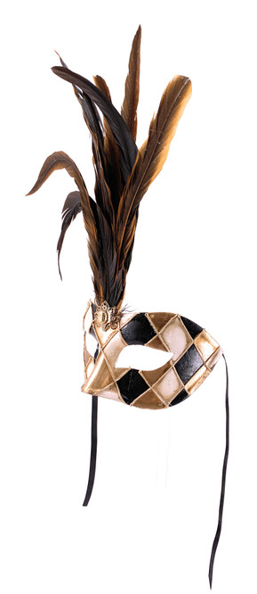 Venetian mask Colombina Rombi Piume
