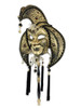 Venetian paper mache mask with Swarovski crystals Jester Metallo Lux
