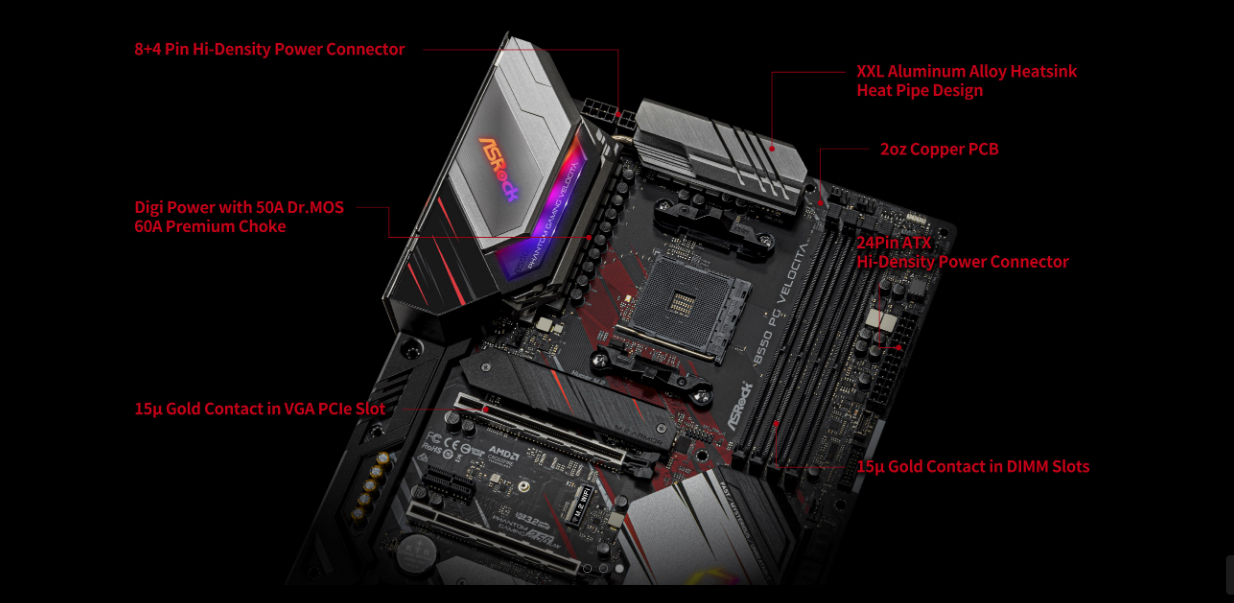 ASRock B550 PG VELOCITA Supports AMD AM4 Processors Motherboard