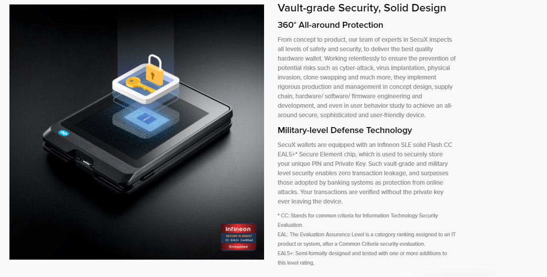 SecuX W20 Most Secure Crypto Hardware Wallet w/ Bluetooth