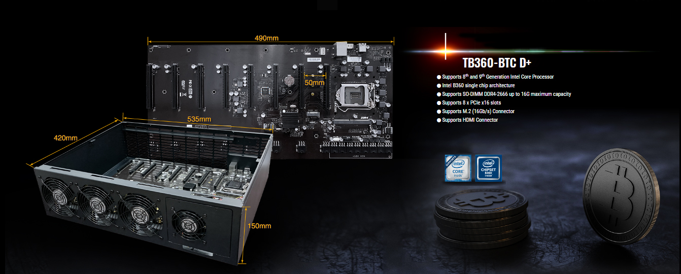 Biostar TB360-BTC D+ (Intel第8世代と第9世代) LGA1151 SODIMM DDR4 GPU対応 GPUマイニングマザーボード  並行輸入 通販