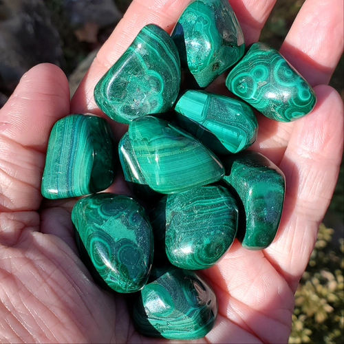 Tumbled Malachite Stones, small size