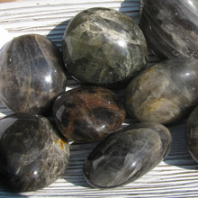 Black Moonstone Palm Stones, Gallets