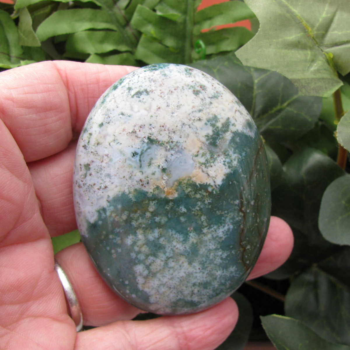 green moss agate stone