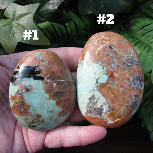 Chrysoprase Large Pebble stones
#1 is  5.1 ounces
#2 is 5.5 ounces