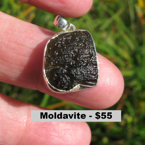 Moldavite Raw Pendant