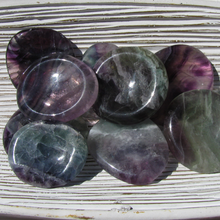 Fluorite Worry stones, Round Stones with an Indentation for your thumb to rub.