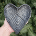 Shungite Angel Wing Heart Shaped Dish, Front on View