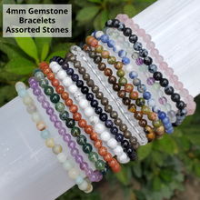 4mm Crystal Beaded Bracelets - Gemstone Bracelets - Assorted Stones
