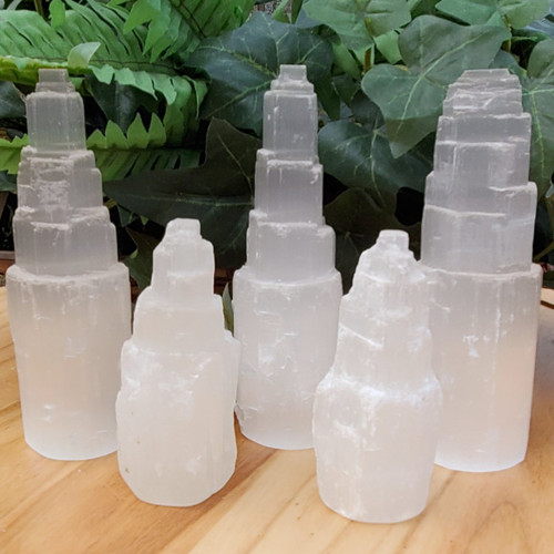 Selenite 4 inch and 6 inch towers
