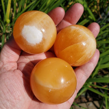 Orange Calcite Spheres, 48 mm