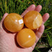 More Orange Calcite Spheres, 48 mm