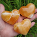 Orange Calcite Hearts, 2.5 inches wide