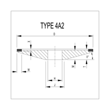 125 x 6/1.6 x 31.75 - 4A2 (D107) Resin Bonded Diamond Dish Wheel (DW605)