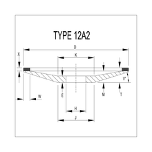 150 x 6/3 x 31.75 -12A2 (D46) Resin Bonded Diamond Dish Wheel (DW542)