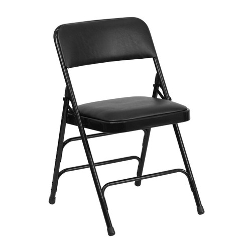 Metal Folding Chairs | Black Vinyl Padded Folding Chairs