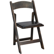 Antique Black Wood Folding Wedding Chair | Padded Wedding Chairs For Sale