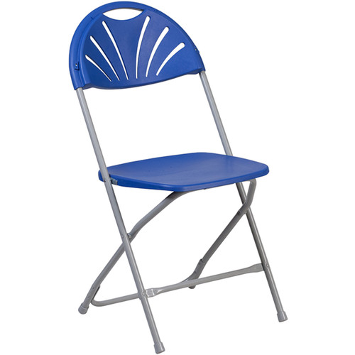 Lightweight Blue Fan Back Plastic Folding Chairs | Foldable Chairs