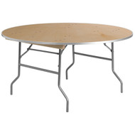 60" Round Birchwood Folding Banquet Table | Round Wooden Banquet Tables for Sale
