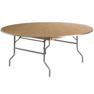 66" Round Birchwood Folding Banquet Table | Round Wooden Banquet Tables for Sale