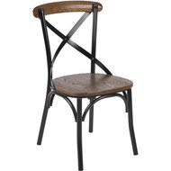 Fruitwood Metal X-back Chair [X-BACK-METAL-FW]
