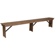 Farmhouse Table Bench | 12x96 Rustic Pine | Wooden Folding Table