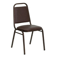 Advantage Trapezoidal Back Stacking Banquet Chair in Brown Vinyl - Copper Vein Frame [FD-BHF-2-BN-GG]