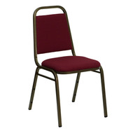 Advantage Trapezoidal Back Stacking Banquet Chair in Burgundy Fabric - Gold Vein Frame [FD-BHF-2-BY-GG]