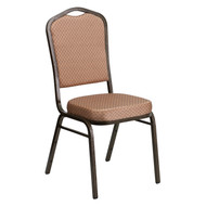 Crown Back Stacking Banquet Chair in Gold Diamond Patterned Fabric - Gold Vein Frame [FD-C01-GOLDVEIN-GO-GG]