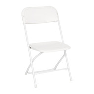 Advantage Big & Tall White Poly Folding Chair - Dining Height [LE-L-3-W-WH-GG]