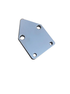 Billet Fuel Block Off Plate For Small Block Chevy; Plain, Polished Finish - All American Billet FBOSBC-P