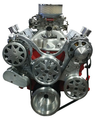 Billet Serpentine System Small Block Chevy W/ AC & PS; Machined Finish - All American Billet FDS-SBC-301