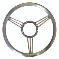 Billet 14" Diameter Banjo Steering Wheel; Polished Finish - All American Billet 4502-P