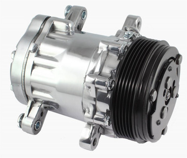 Peanut Style Air Conditioning Compressor; Polished Finish - All American Billet 4517NB6G