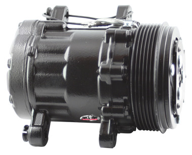 Peanut Style Air Conditioning Compressor; Black - All American Billet 4517NC6GBLACK