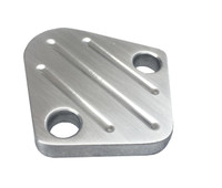 Billet Fuel Block Off Plate For Big Block Chevy; Ball Milled, Machined Finish - All American Billet FBOBBCBM