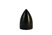Billet Air Cleaner Nut 1.25" Diameter Bullet; Black Anodized - All American Billet ACNB125-B