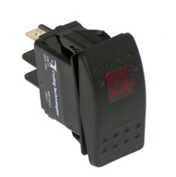 C-SW-2* - Black Paddle Type Rocker Switch, LED Pilot Light, 20 Amps, 12 Volt, On/Off/On 4 Prong