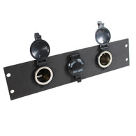 425-6651 12V Power Outlets in 2" Faceplate with Plastic Covers*