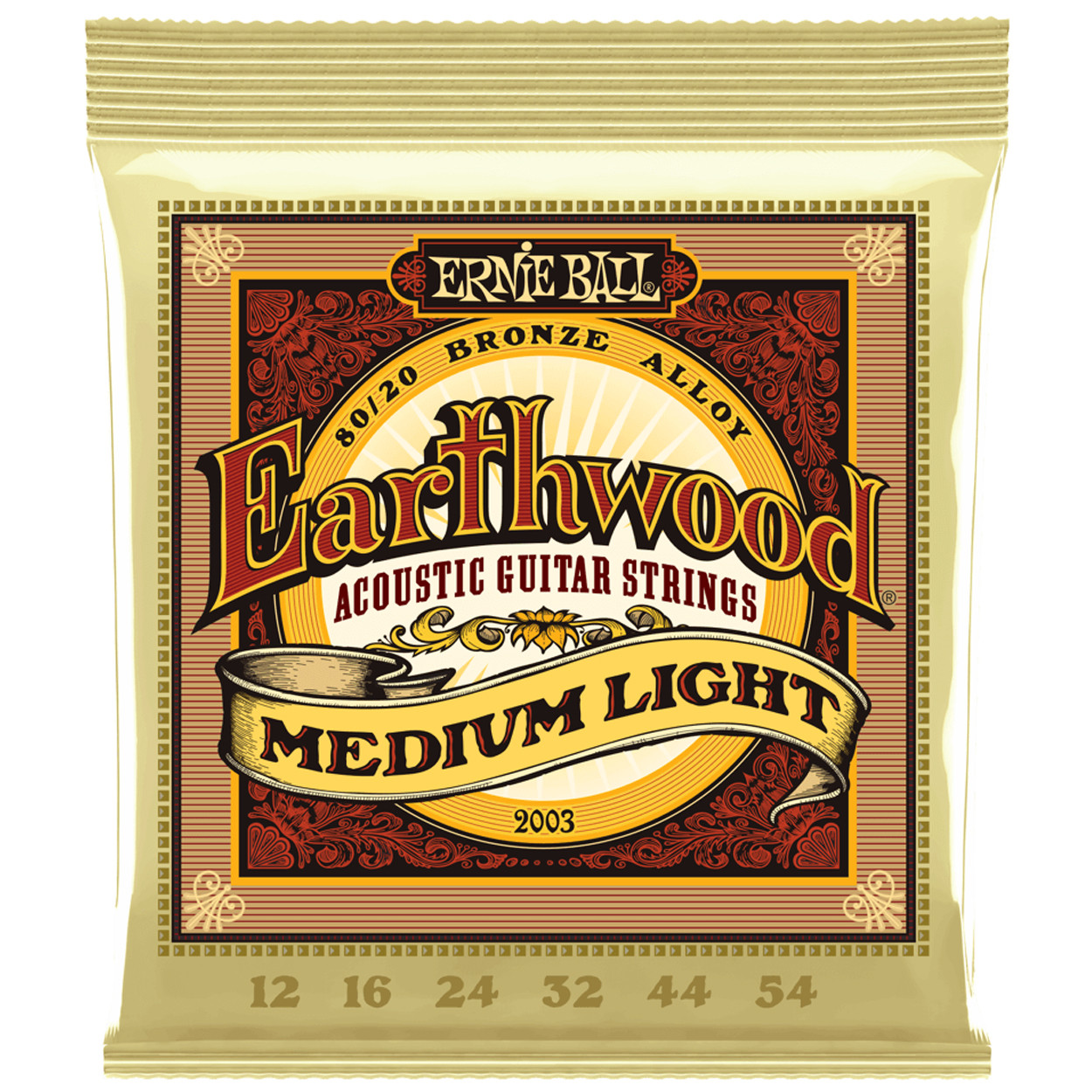 Ernie Ball EARTHWOOD MEDIUM LIGHT ACOUSTIC GUITAR STRINGS 1254