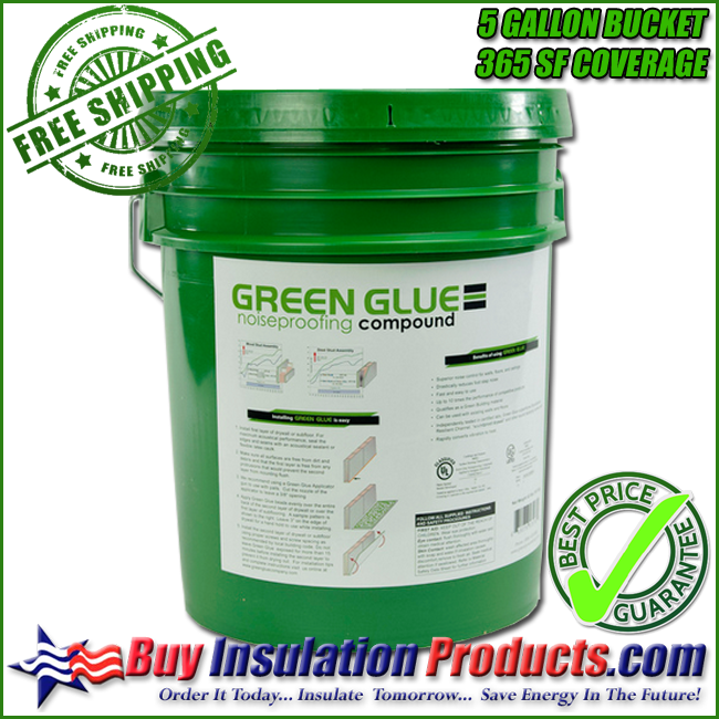 What is the Coverage of Green Glue Noiseproofing Compound 5 Gallon Buckets and 28oz Tubes? Buy