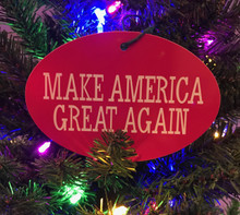 PRESIDENT DONALD TRUMP - MAKE AMERICA GREAT AGAIN 4x6 Inch Christmas Tree Ornament