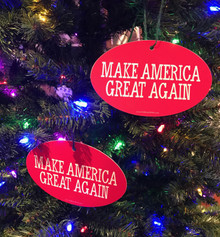 Quantity 2 - PRESIDENT DONALD TRUMP - MAKE AMERICA GREAT AGAIN 4x6 Inch Christmas Tree Ornament