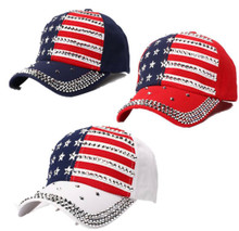 USA Patriotic Women's Rhinestone Bling Hat - Quality Bling Cap / Hat