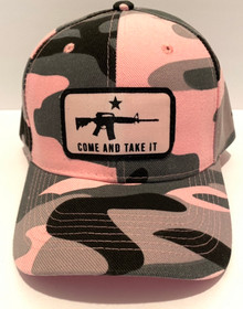COME AND TAKE IT - Gonzales Flag - Pink Camo Adjustable Ball Cap / Hat