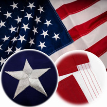 USA American Flag HEAVY DUTY 210D Nylon Embroidered - 3 x 5 Foot Flag With Grommets