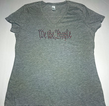 We The People - Women's Bling Rhinestone V-Neck Shirt