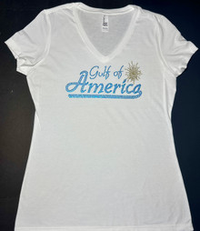 Gulf Of America - Women's Bling Rhinestud V-Neck Shirt