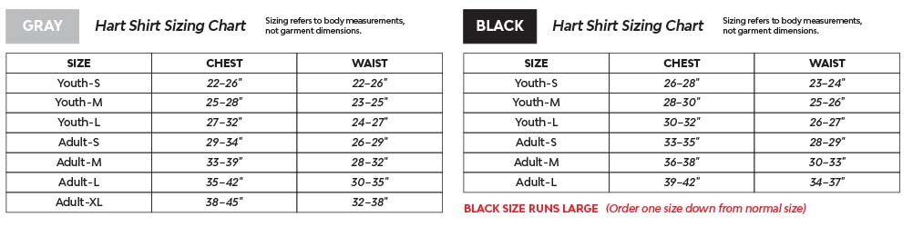 Hart Size Chart